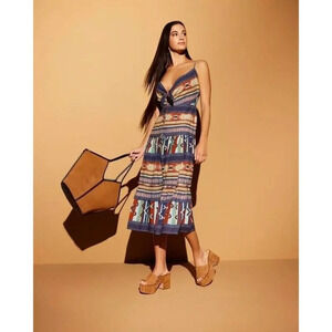 Veronica Beard Abilene Abstract Print Cotton Voile Boho Midi Dress XL NWT $498